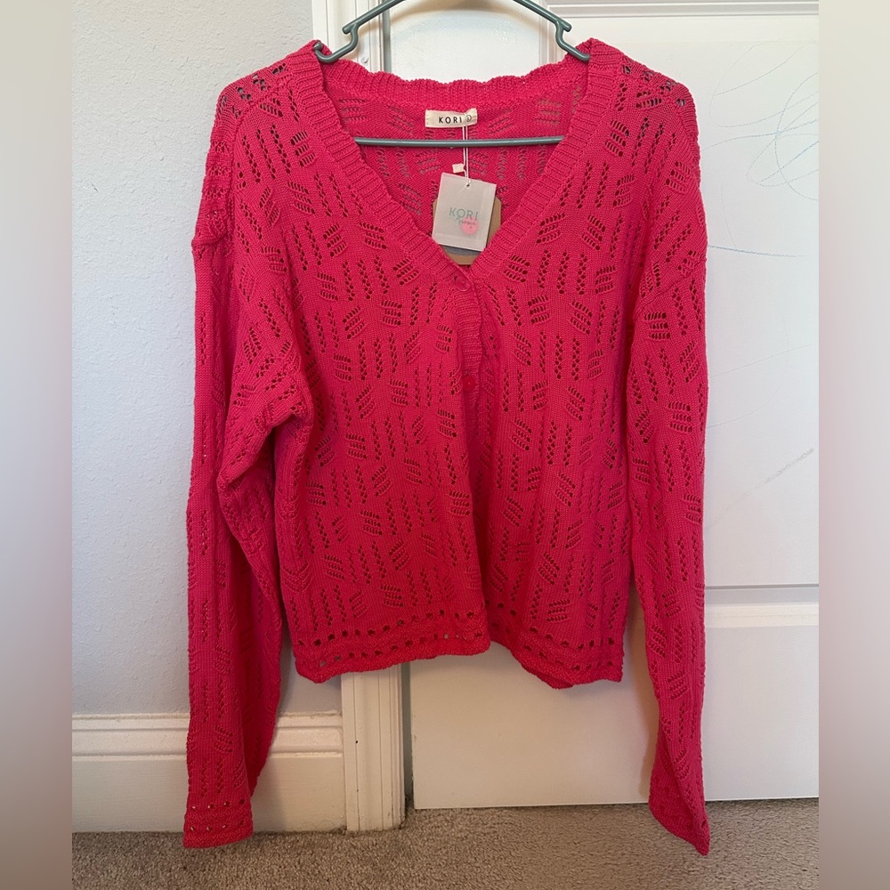 Kori Bright Pink Knit Top